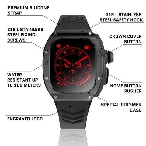 49mm Apple watch Ultra Black steel & polymer case