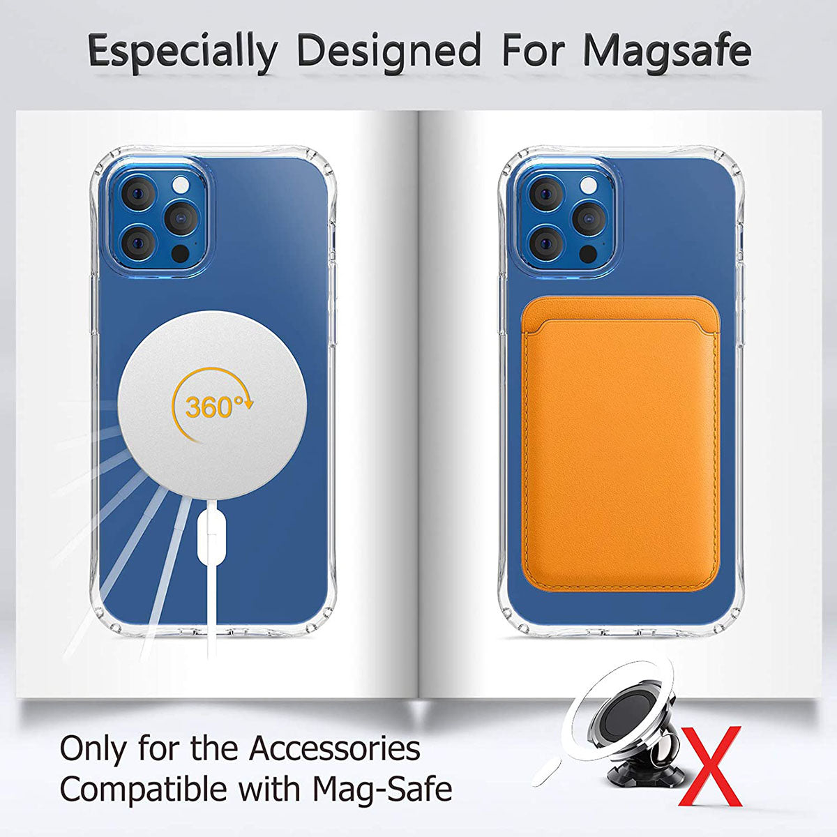 iPhone 8-13 series Magnetic Case - Gold & Cherry