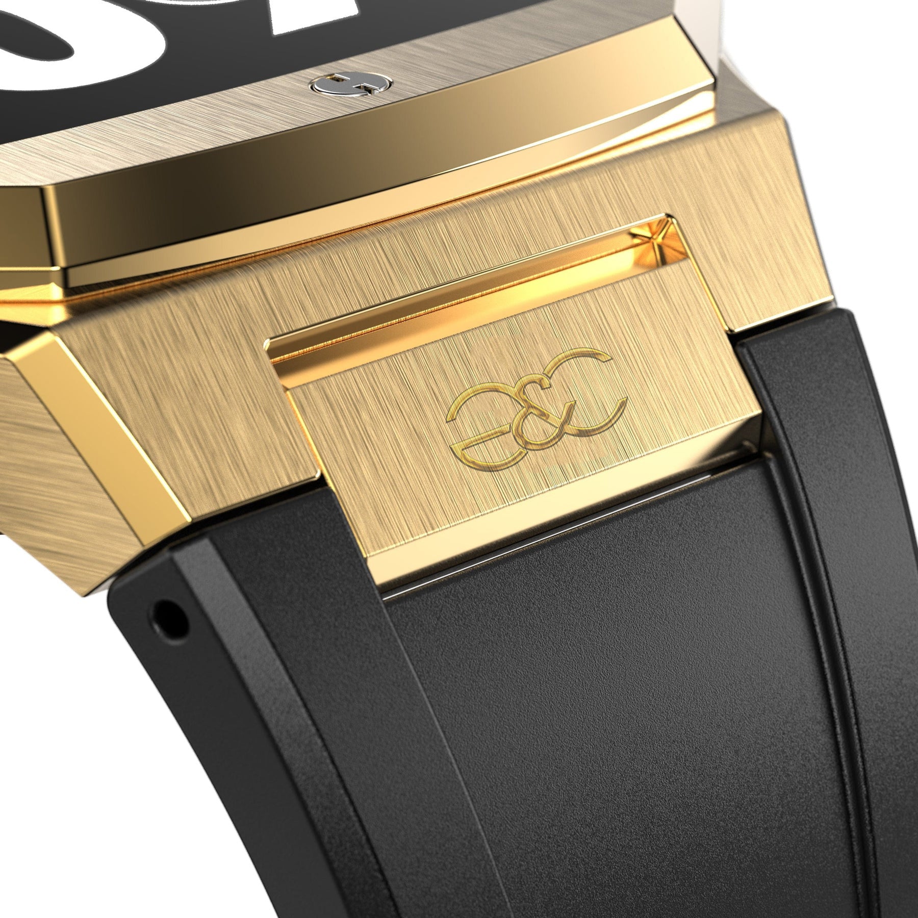 44/45mm Apple Watch Gold Steel case (Silicone band) - Gold & Cherry