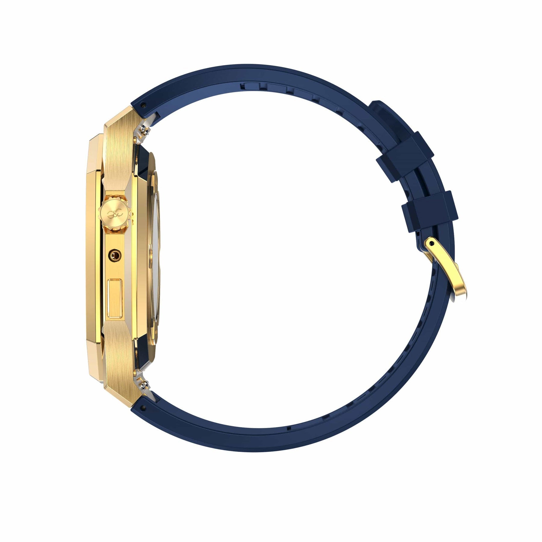 44/45mm Apple Watch Gold Steel case (Silicone band) - Gold & Cherry