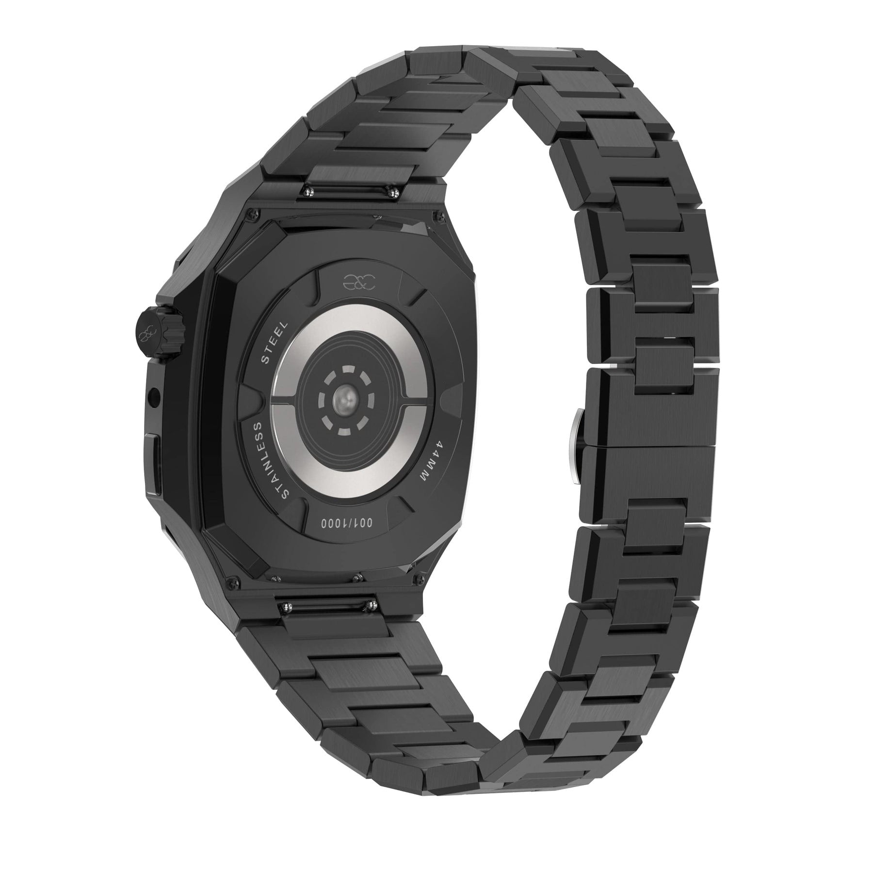 40/44/45mm Apple Watch Black Steel case & band - Gold & Cherry