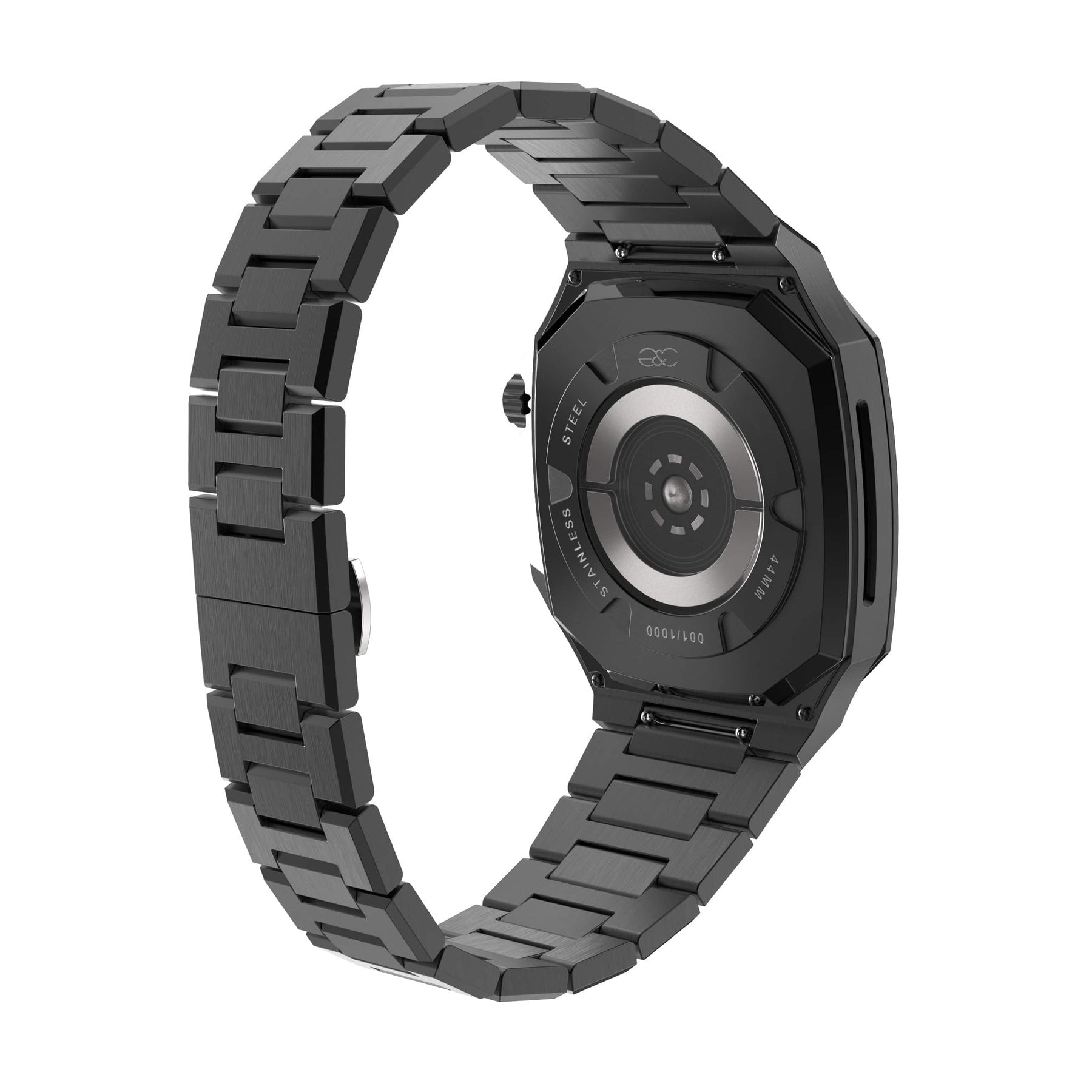 40/44/45mm Apple Watch Black Steel case & band - Gold & Cherry