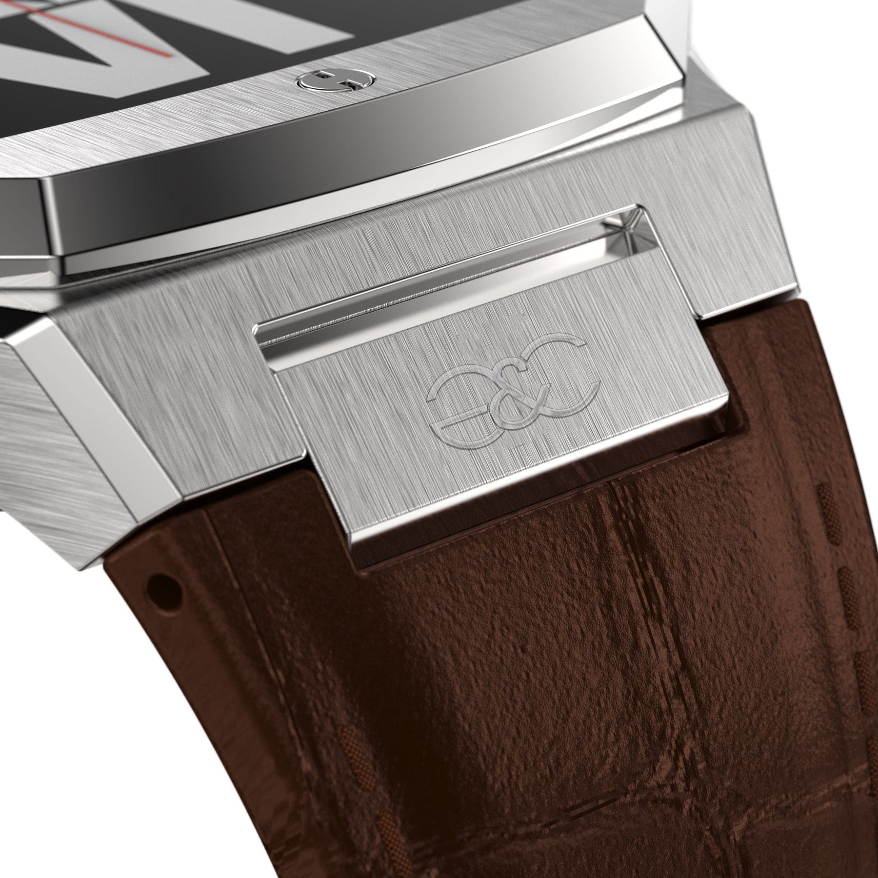 Apple Watch Silver Steel case (Leather band) - Gold & Cherry