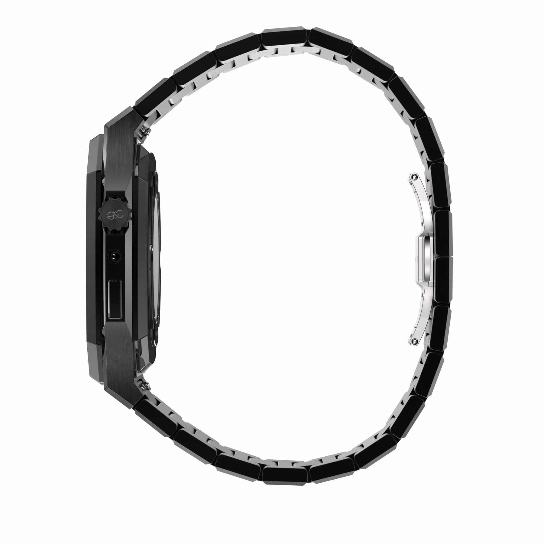 40/44/45mm Apple Watch Black Steel case & band - Gold & Cherry