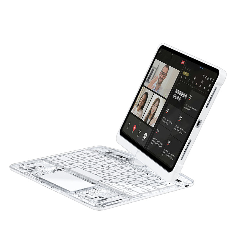 10.9"-13" Transparent 360° iPad Keyboard Case