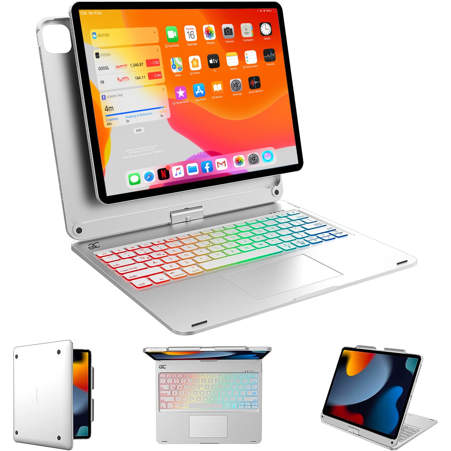 Keyboard Case for 12.9" iPad Pro (3-6 Gen) - Gold & Cherry