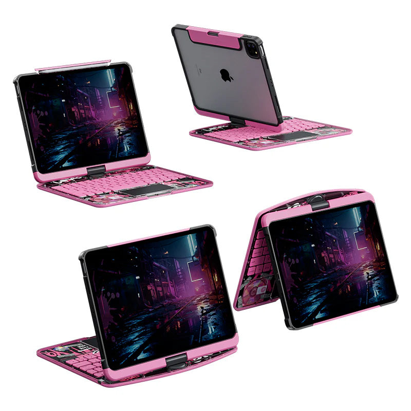 10.2" iPad (7/8/9) Gen Transparent 360° iPad Keyboard Case