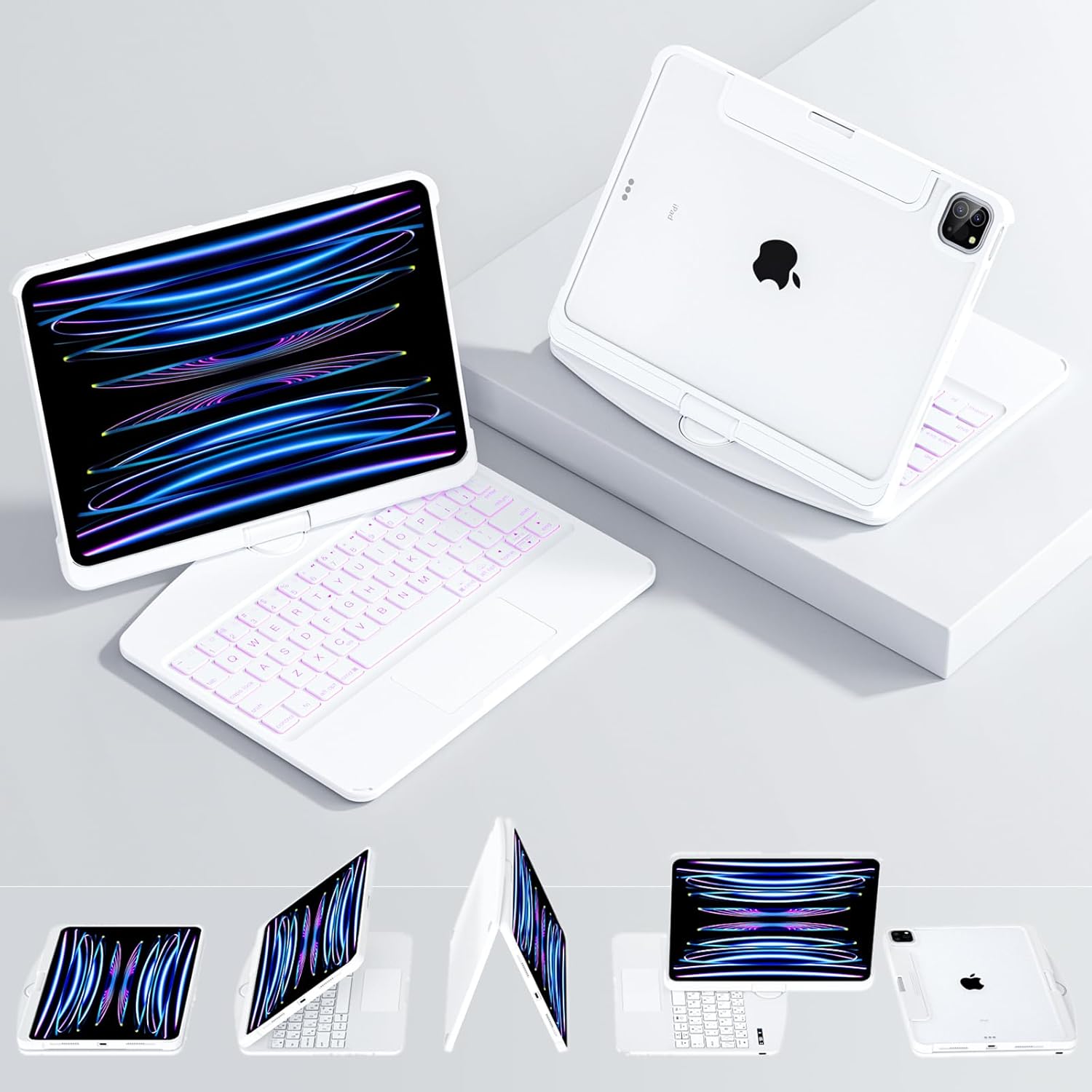 Transparent 360° iPad Keyboard Case