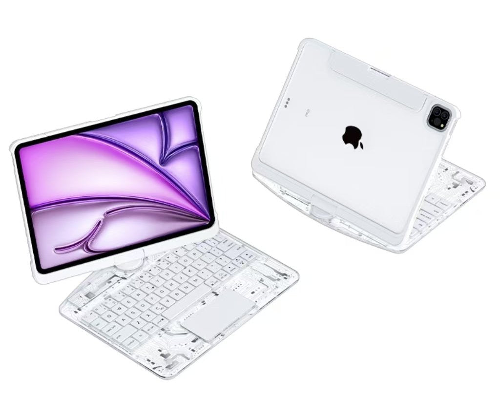 10.9"-13" Transparent 360° iPad Keyboard Case