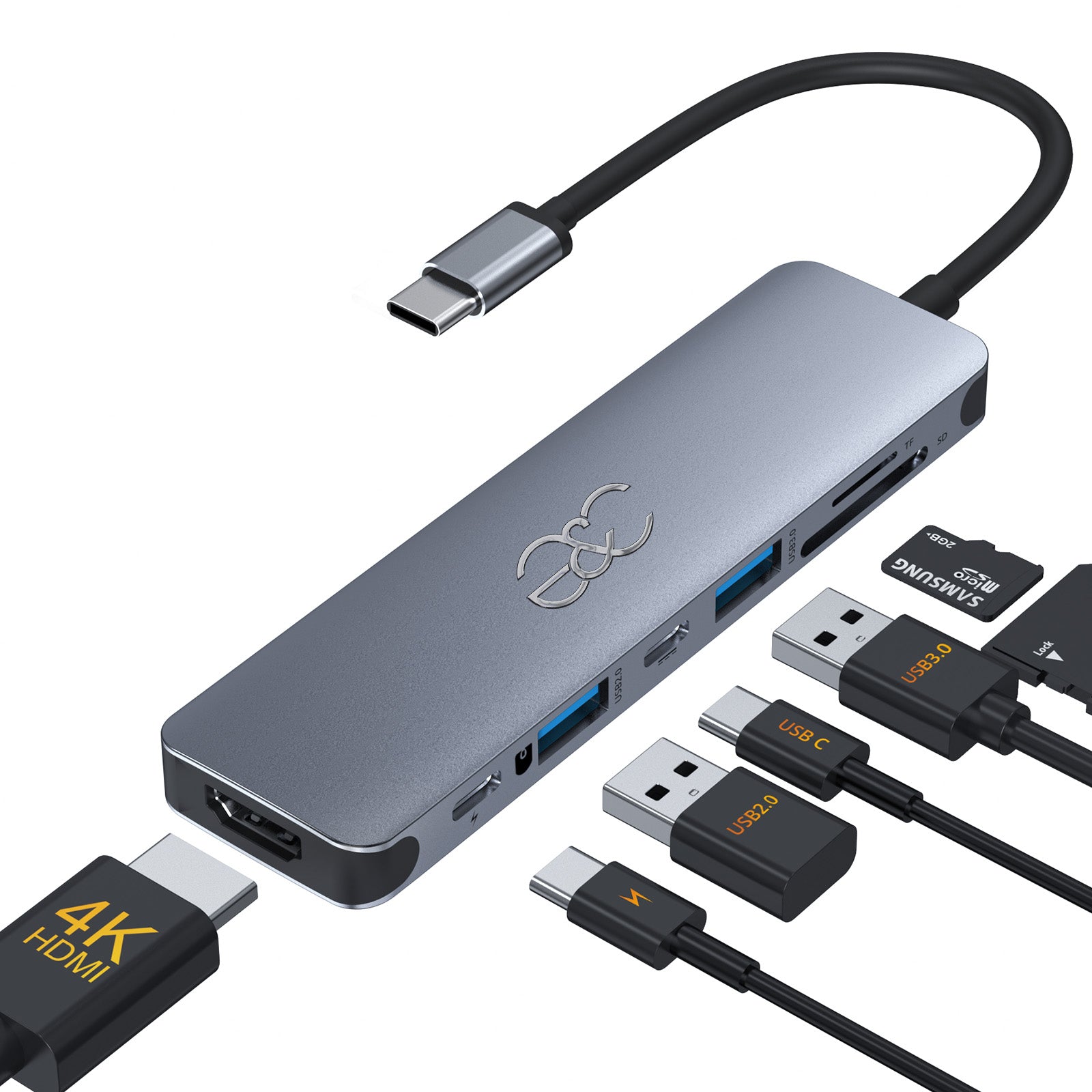 7-in-1 USB-C Hub for iPad - Gold & Cherry
