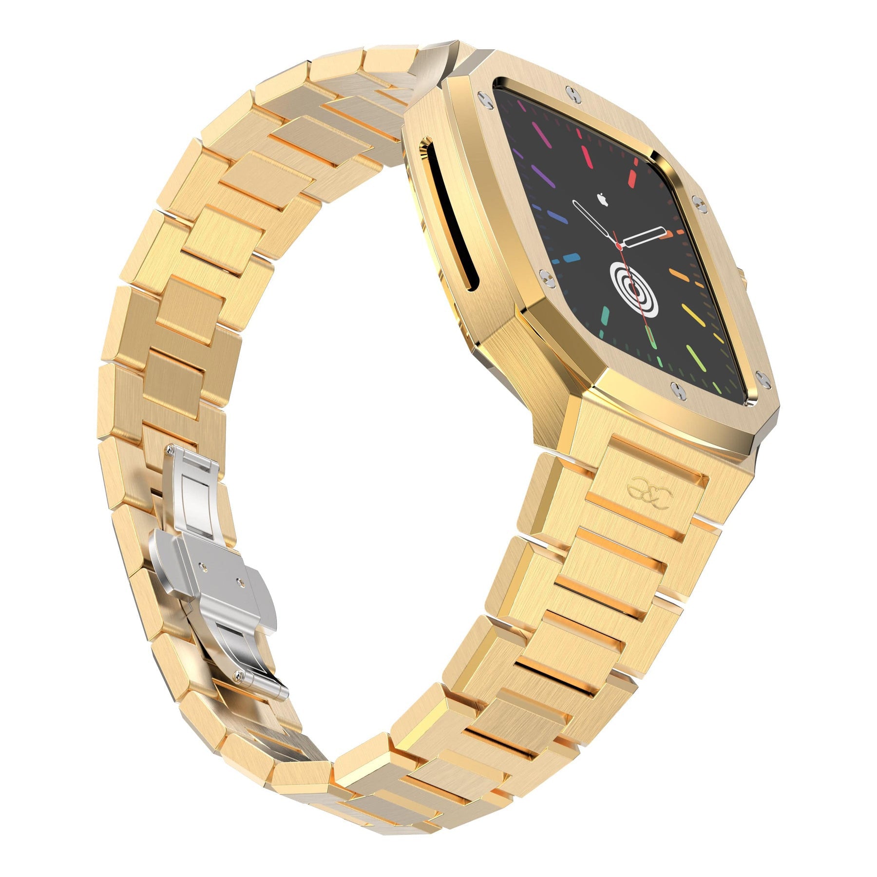 44/45mm Apple Watch Gold Steel case & band - Gold & Cherry