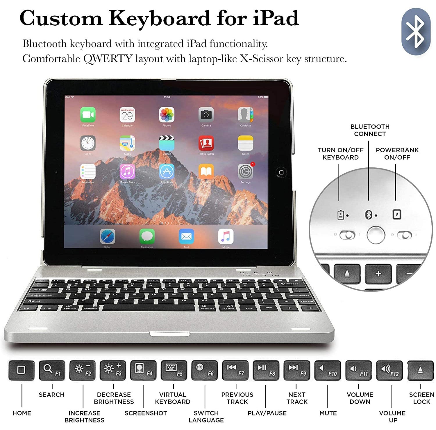 Keyboard Case For 9.7" iPad 2012 or older (2,3,4) - Gold & Cherry
